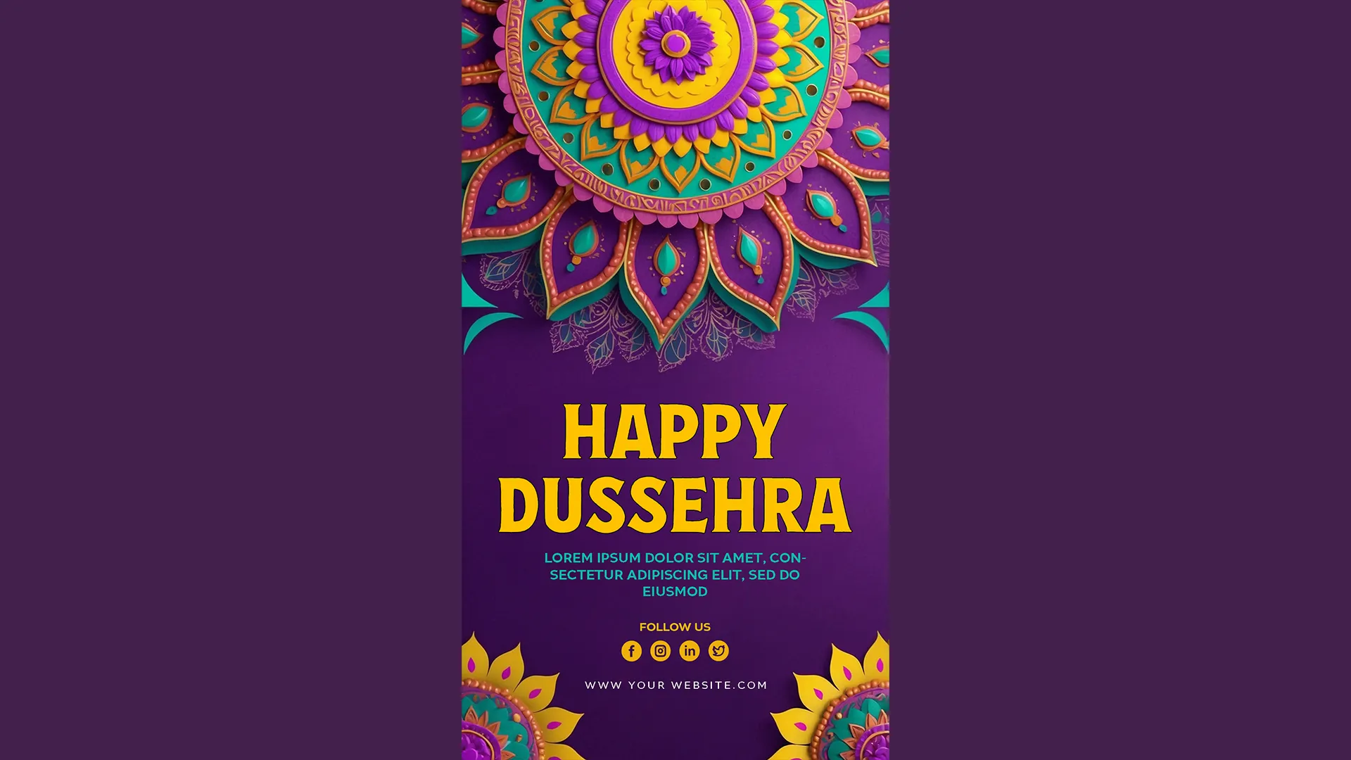 Colorful Instagram Story PSD Template for Happy Dussehra image